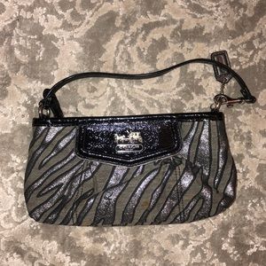 Silver and Black Coach Bag